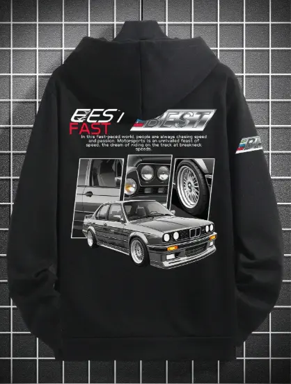 🏎️ Legends of the Street: The Zil Attire E30 Graphic Hoodie