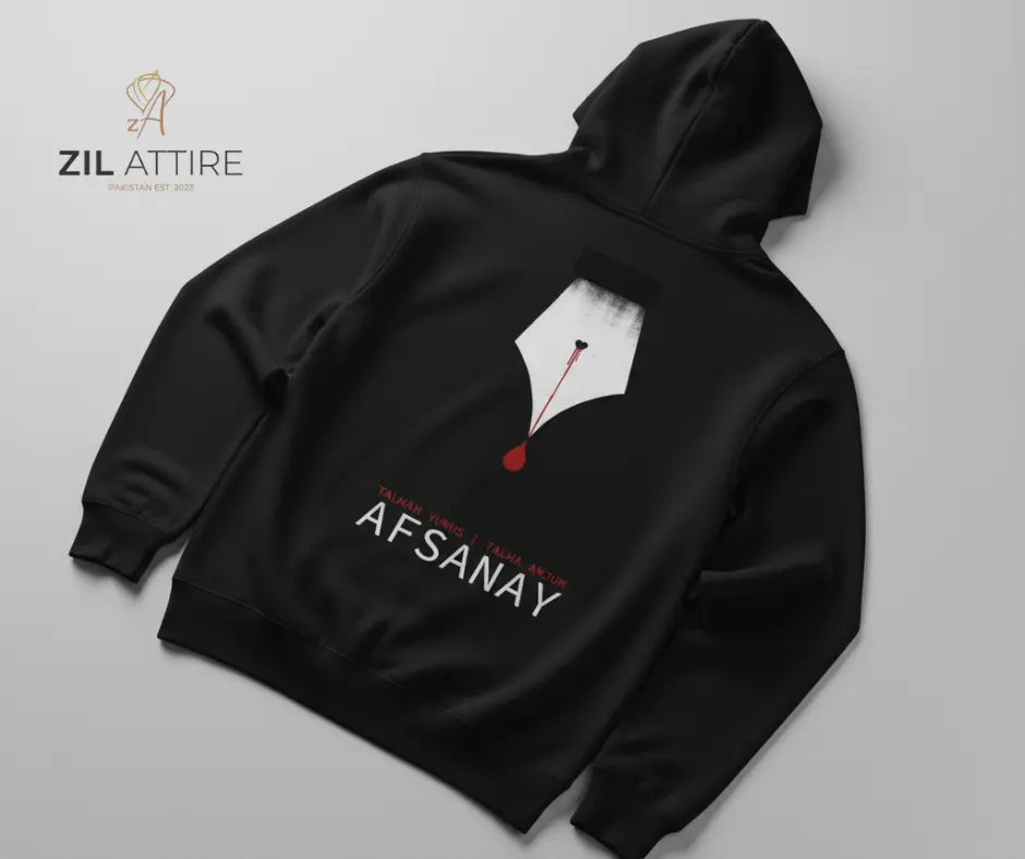 ✒️ Pen of Fire: The "Afsanay" Lyrical Black Hoodie