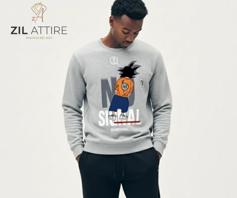 "No Signal" Goku Graphic Sweatshirt